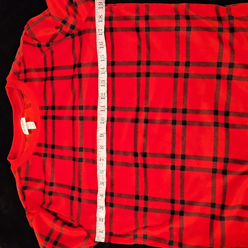Cat & Jack Red and Black Plaid Velour Sweatshirt - Sz L (12/14) - Picture 7 of 7